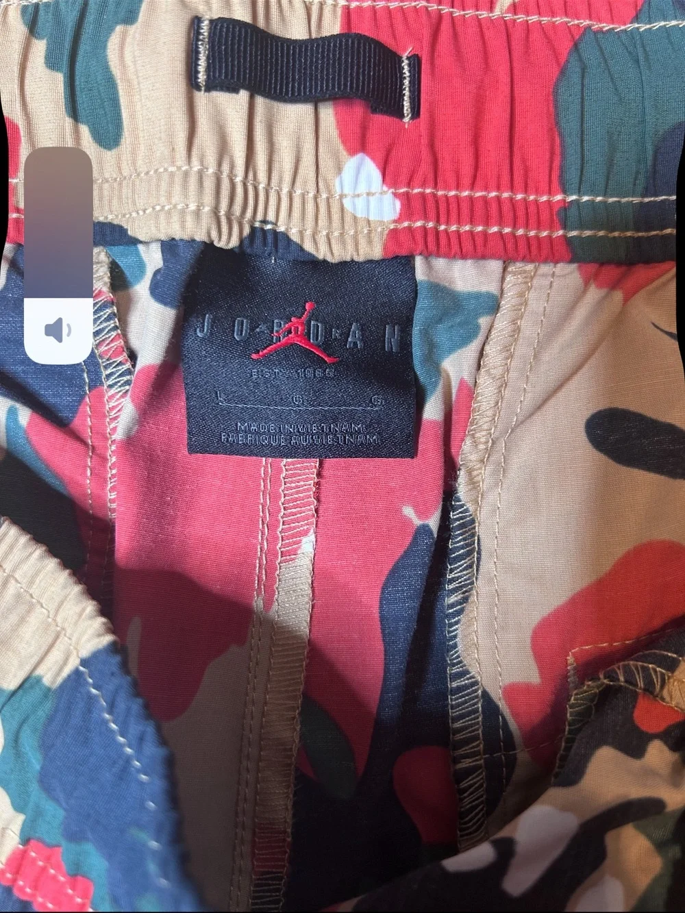 Men's Multicolor Jordan Camo Cargo Pants - Drawstring Waist